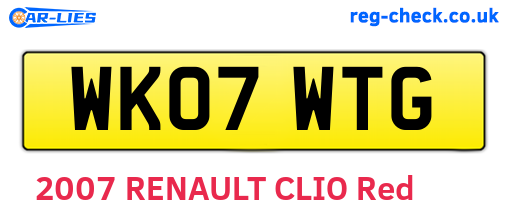 WK07WTG are the vehicle registration plates.
