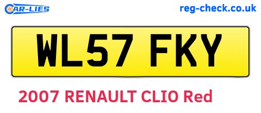 WL57FKY are the vehicle registration plates.