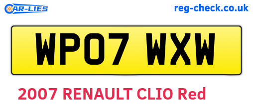 WP07WXW are the vehicle registration plates.