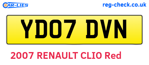 YD07DVN are the vehicle registration plates.