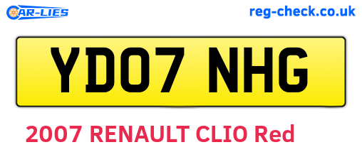 YD07NHG are the vehicle registration plates.