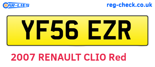 YF56EZR are the vehicle registration plates.
