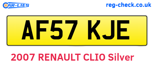 AF57KJE are the vehicle registration plates.