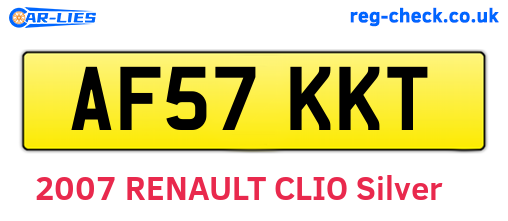 AF57KKT are the vehicle registration plates.