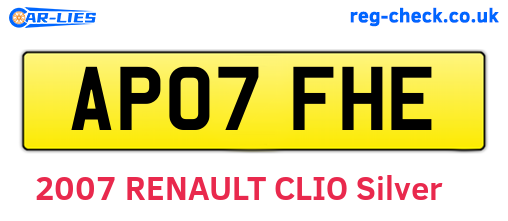 AP07FHE are the vehicle registration plates.