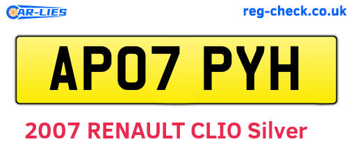 AP07PYH are the vehicle registration plates.