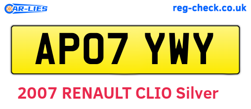 AP07YWY are the vehicle registration plates.