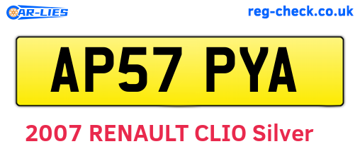 AP57PYA are the vehicle registration plates.