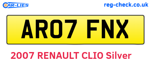 AR07FNX are the vehicle registration plates.