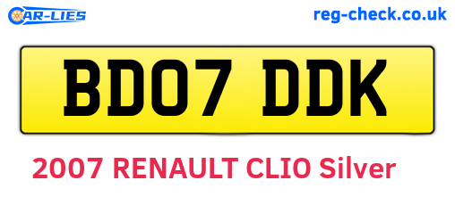 BD07DDK are the vehicle registration plates.