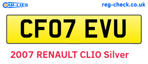 CF07EVU are the vehicle registration plates.