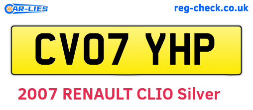 CV07YHP are the vehicle registration plates.
