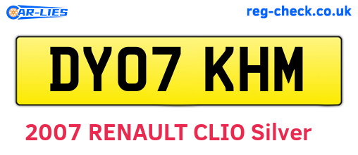 DY07KHM are the vehicle registration plates.