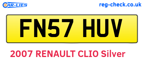 FN57HUV are the vehicle registration plates.