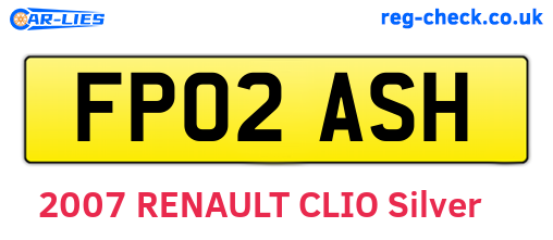 FP02ASH are the vehicle registration plates.