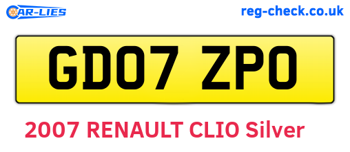 GD07ZPO are the vehicle registration plates.