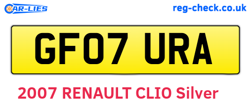 GF07URA are the vehicle registration plates.