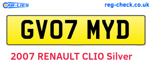 GV07MYD are the vehicle registration plates.