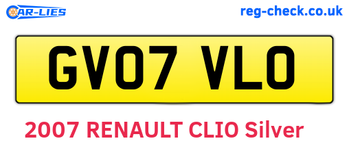 GV07VLO are the vehicle registration plates.