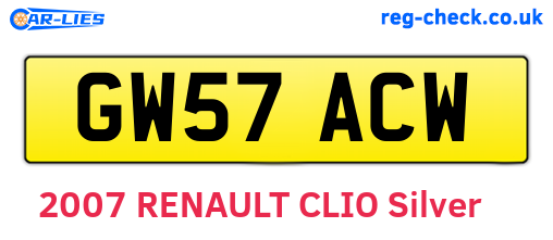 GW57ACW are the vehicle registration plates.