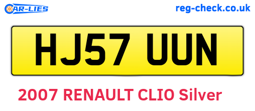 HJ57UUN are the vehicle registration plates.