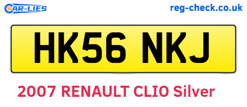 HK56NKJ are the vehicle registration plates.