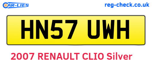 HN57UWH are the vehicle registration plates.