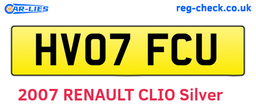 HV07FCU are the vehicle registration plates.