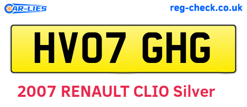 HV07GHG are the vehicle registration plates.