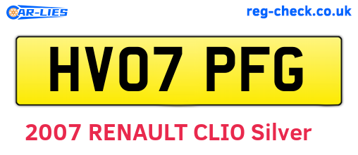 HV07PFG are the vehicle registration plates.
