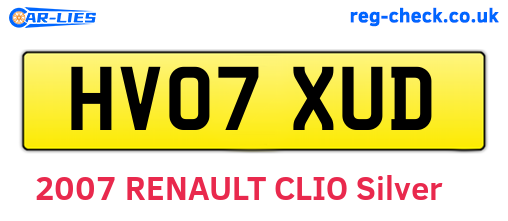 HV07XUD are the vehicle registration plates.