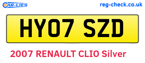 HY07SZD are the vehicle registration plates.