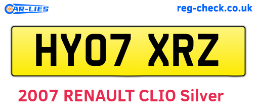 HY07XRZ are the vehicle registration plates.
