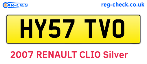 HY57TVO are the vehicle registration plates.
