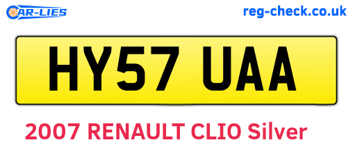 HY57UAA are the vehicle registration plates.