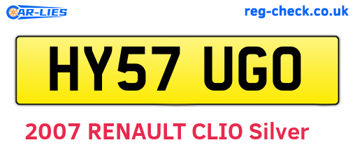 HY57UGO are the vehicle registration plates.
