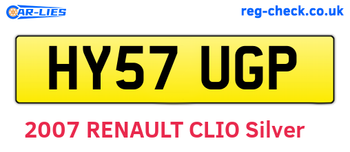 HY57UGP are the vehicle registration plates.