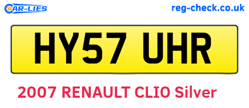 HY57UHR are the vehicle registration plates.