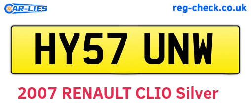 HY57UNW are the vehicle registration plates.