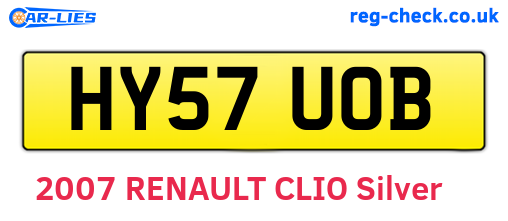 HY57UOB are the vehicle registration plates.