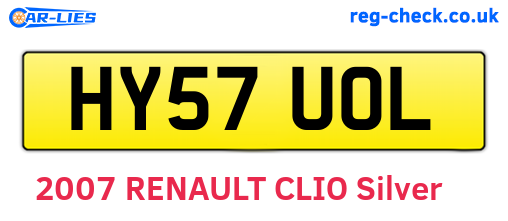 HY57UOL are the vehicle registration plates.