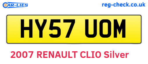 HY57UOM are the vehicle registration plates.