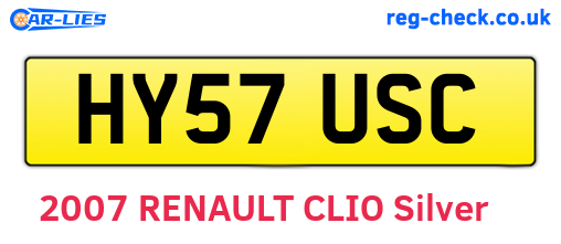 HY57USC are the vehicle registration plates.