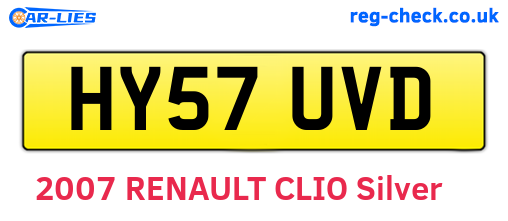 HY57UVD are the vehicle registration plates.
