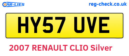 HY57UVE are the vehicle registration plates.