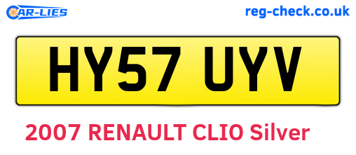 HY57UYV are the vehicle registration plates.