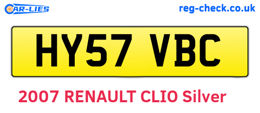 HY57VBC are the vehicle registration plates.