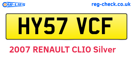 HY57VCF are the vehicle registration plates.