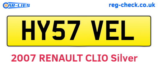 HY57VEL are the vehicle registration plates.