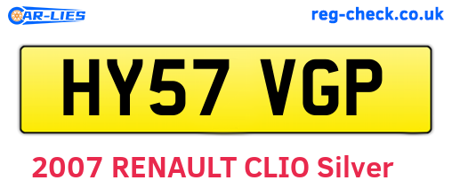 HY57VGP are the vehicle registration plates.